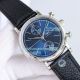 Copy IWC Schaffhausen Portuguese Chronograph Watch Stainless Steel Case Blue Dial Black Leather Strap (1)_th.jpg